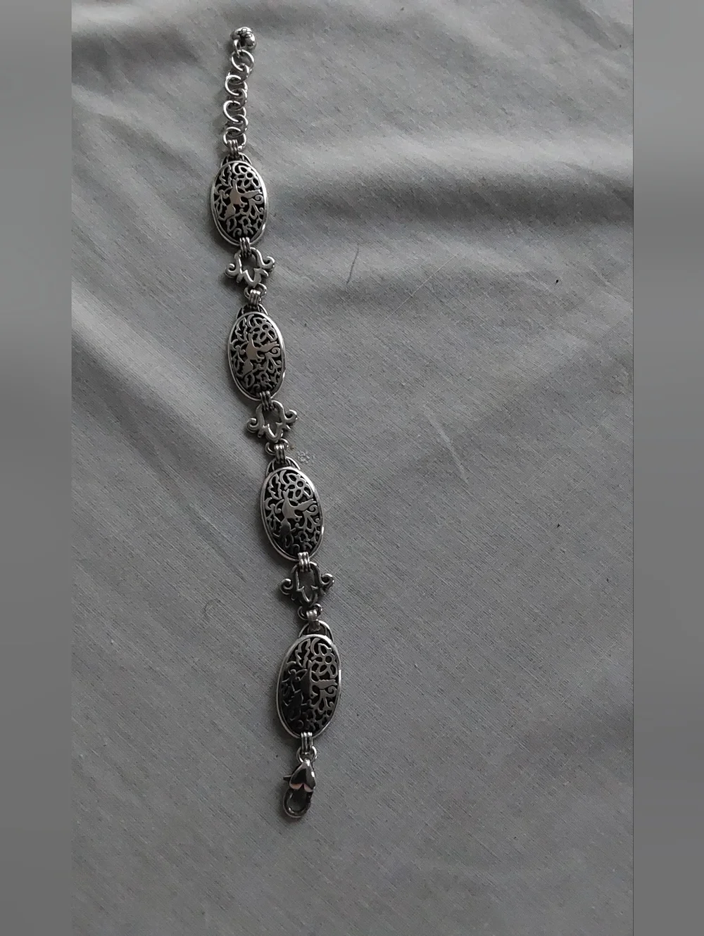 Brighton Silver Filigree‎ Oval Link Bracelet 8.5